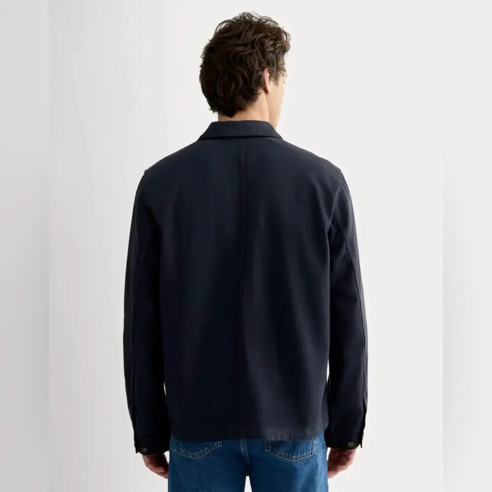 Everlane Men’s Denim Utility Jacket Navy Organic Cotton Workwear Small NWOT